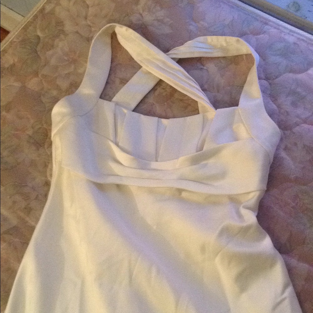 Eggshell full length wedding dress